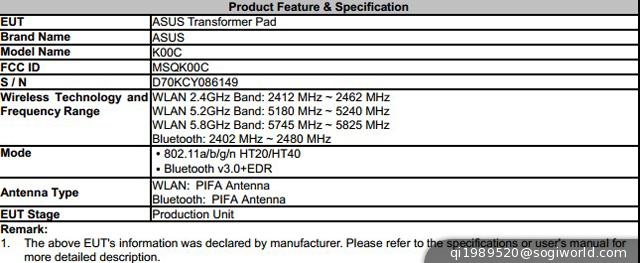 華碩-Transformer-Pad-K00C-美國FCC認證-截圖