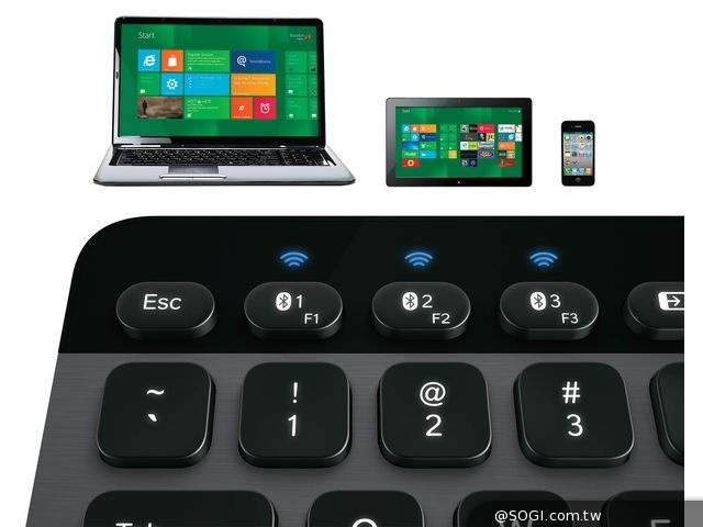 羅技藍牙炫光鍵盤K810、藍牙滑鼠M557享受有效率的體驗 羅技藍牙炫光鍵盤K810、藍牙滑鼠M557享受有效率的體驗