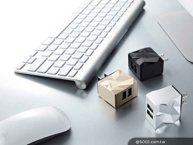 3C品味鑽石切工 Otisan Reflex 鋁合金雙USB充電器