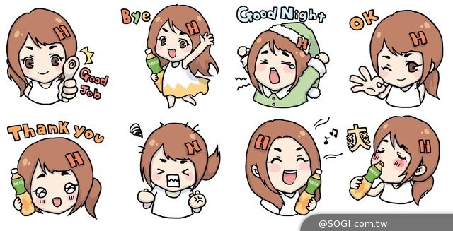 「爽健美茶 X Hebe田馥甄」Q版LINE貼圖免費下載 「爽健美茶 X Hebe田馥甄」Q版LINE貼圖免費下載