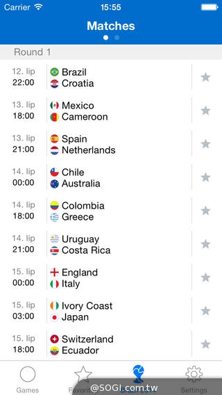 2014 巴西世界盃足球賽精選 iOS App