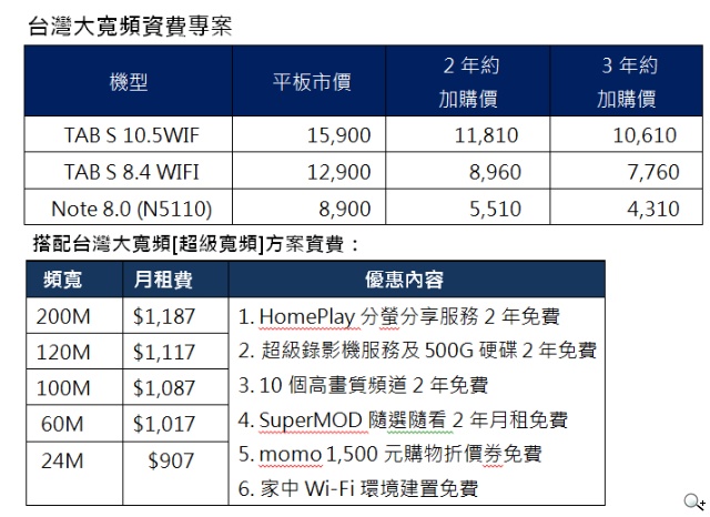 三星GALAXY Tab S平板機皇 正式登台 行動閱聽無可匹敵