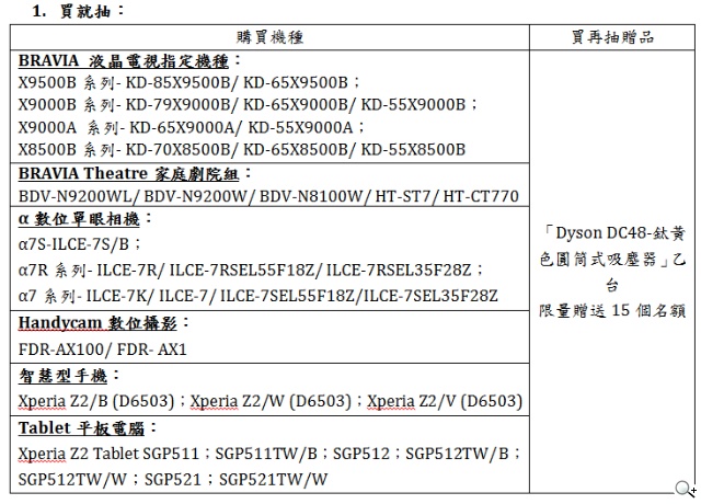 Sony夏季尊榮獻禮活動 BRAVIA液晶電視旗艦款暑期上市