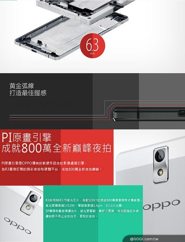 OPPO R3至薄美觀系夜拍神機 強力加盟森森購物