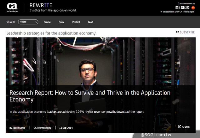 CA Technologies研究顯示應用程式已成企業分水嶺