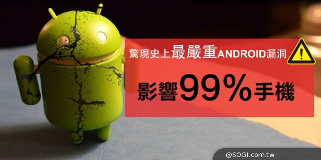 Android暴露嚴重漏洞 99%手機可能遭刪除資料