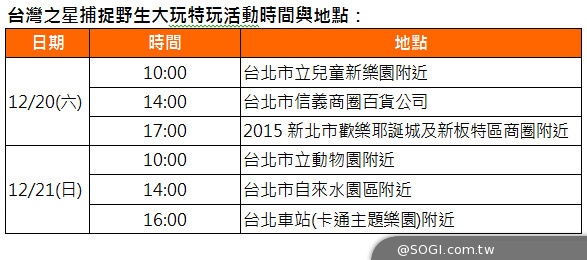 台灣之星邀您12/20~21 聖誕捉迷藏 一起捕捉野生「大玩特玩」再送酷袋 台灣之星邀您12/20~21 聖誕捉迷藏 一起捕捉野生「大玩特玩」再送酷袋